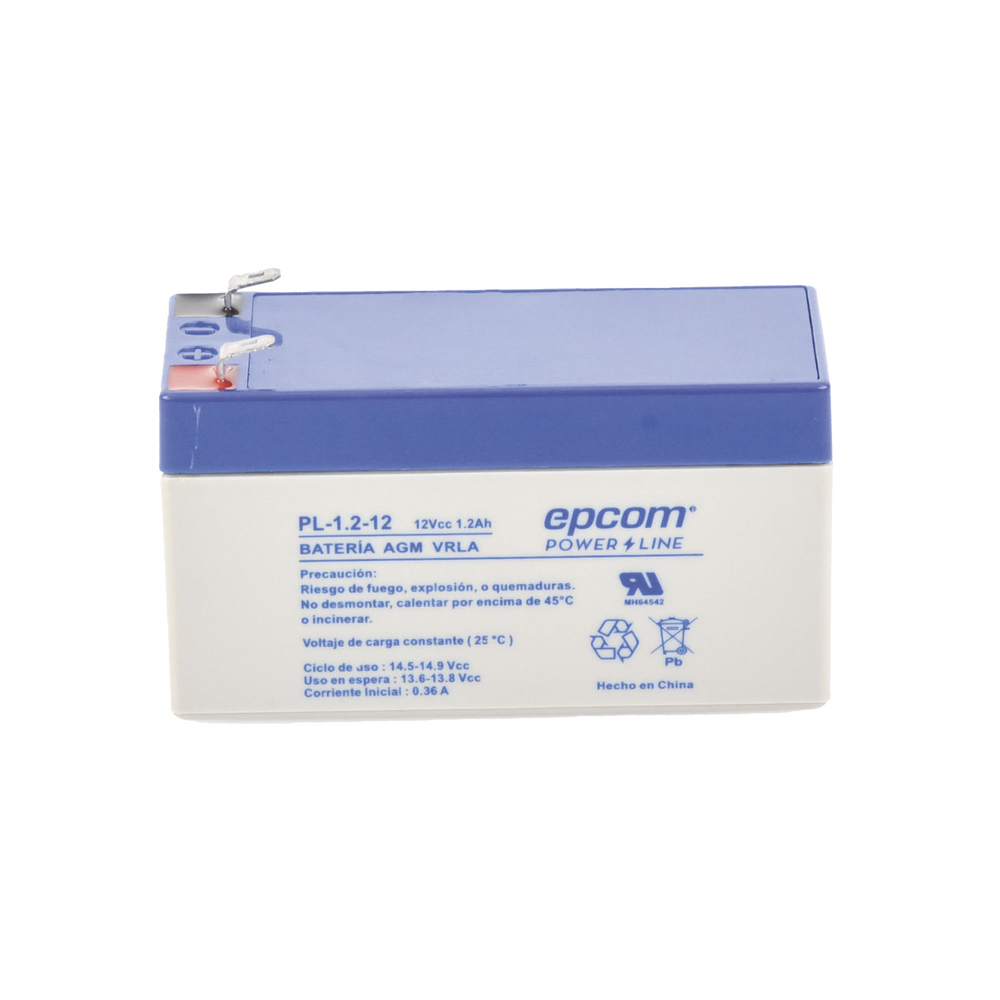 Backup Battery for electronic equipment / UL / 12V @ 12 Ah / AGM-VRLA Technology / Use in: Intrusion Alarms / Fire / Access Control / CCTV / F1 Type Terminals.