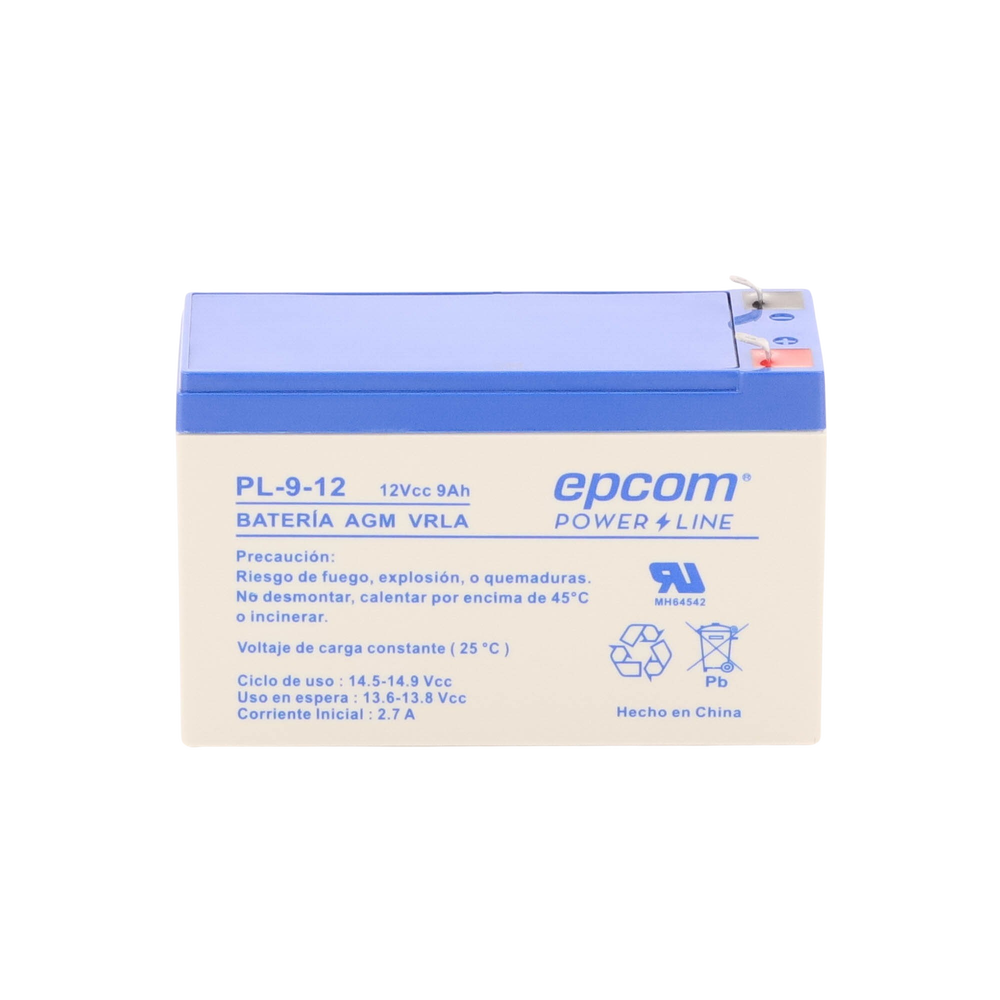 Backup Battery for electronic equipment / UL / 12V @ 9 Ah / AGM-VRLA Technology / Use in: Intrusion alarms / Fire / Access control / CCTV / F1 type terminals.