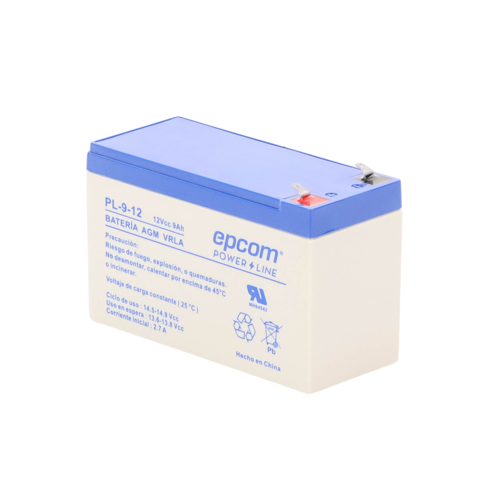Backup Battery for electronic equipment / UL / 12V @ 9 Ah / AGM-VRLA Technology / Use in: Intrusion alarms / Fire / Access control / CCTV / F1 type terminals.
