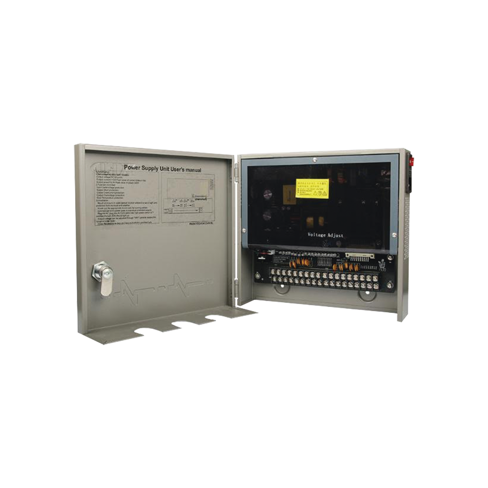 HIGH PERFORMANCE power supply of 11 - 15 Vdc @ 6 Amp, with capacity of 4 to 8 cameras, with input voltage of: 85-264 Vac