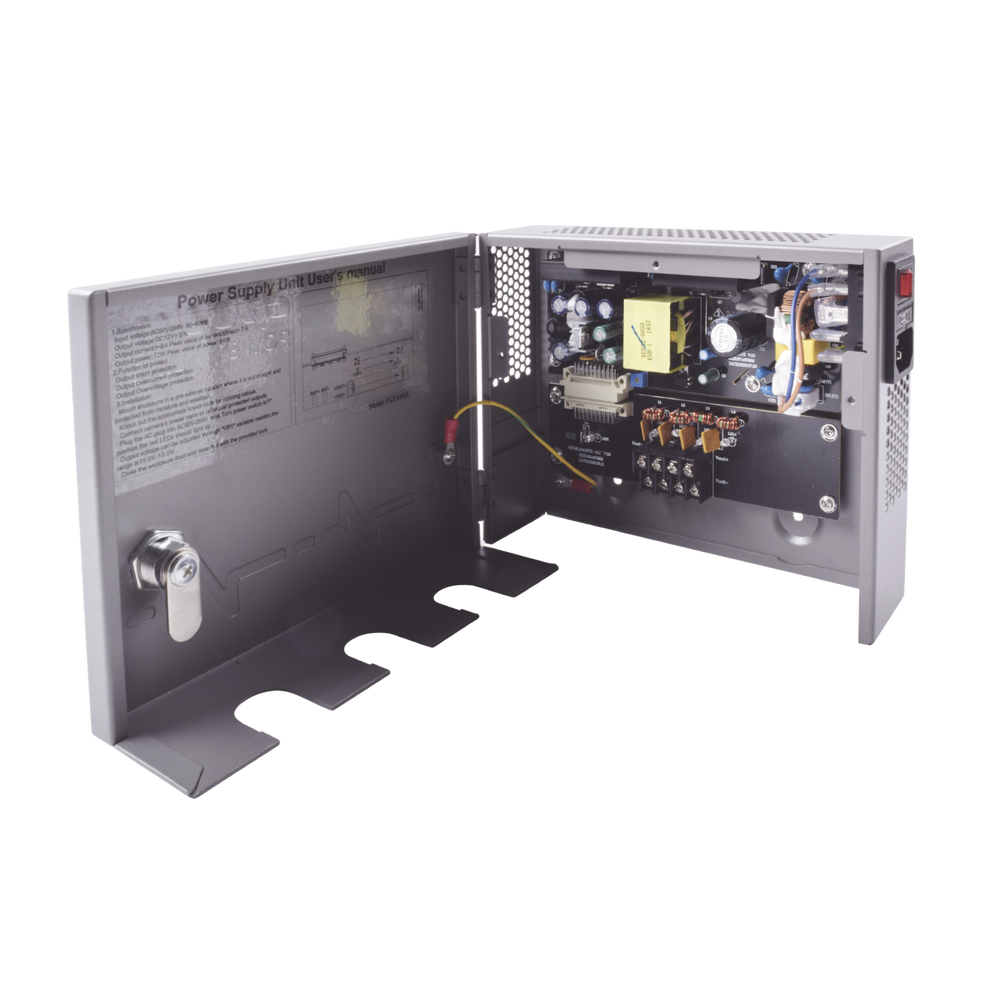 HIGH PERFORMANCE power supply of 11 - 15 Vdc @ 6 Amp, with capacity of 4 to 8 cameras, with input voltage of: 85-264 Vac