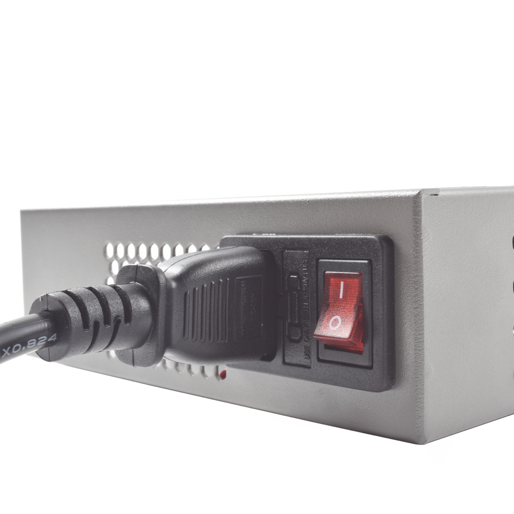 HIGH PERFORMANCE power supply of 11 - 15 Vdc @ 6 Amp, with capacity of 4 to 8 cameras, with input voltage of: 85-264 Vac