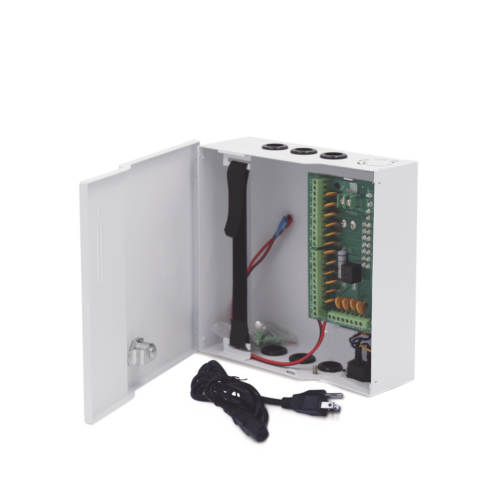 Professional 12V DC @ 16A power supply / for 16 cameras / With battery backup capability / Requires battery / 96-264V AC input voltage