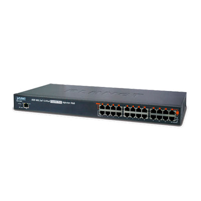 Inyector PoE 802.3af Administrable de 12 Puertos 10/100/1000 Mbps.