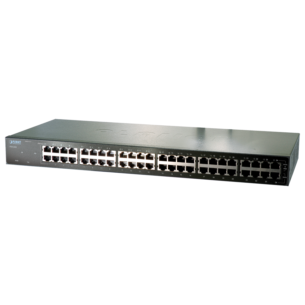 Inyector PoE 802.3af administrable de 24 puertos 10/100 Mbps