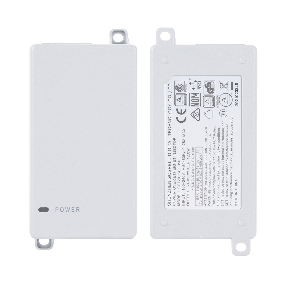 Gigabit Passive PoE wall injector for C5x, C5c, from Mimosa, output voltage 24Vdc.