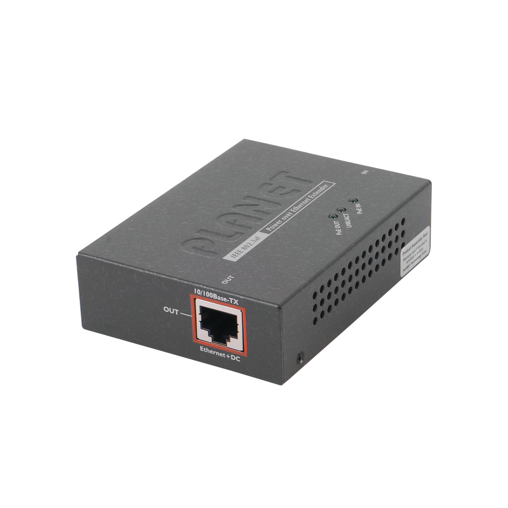 Extensor 100m PoE 802.3af de 1 puerto 10/100 Mbps
