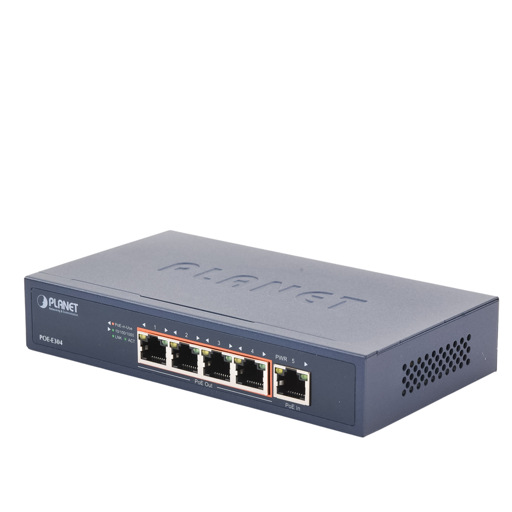 Extensor Ultra PoE de 65 Watts Con 4 Puertos Gigabit de Salida 802.3 af/at