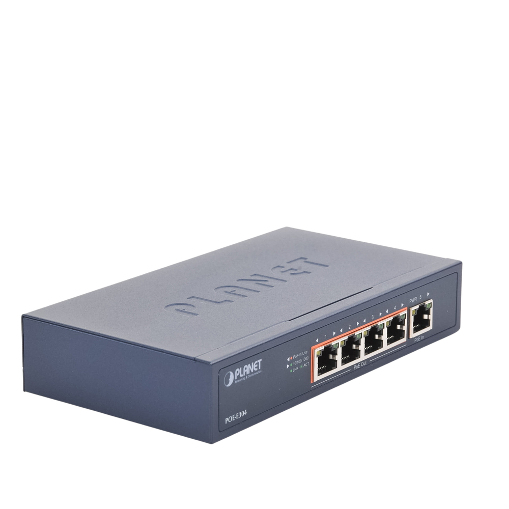 Extensor Ultra PoE de 65 Watts Con 4 Puertos Gigabit de Salida 802.3 af/at