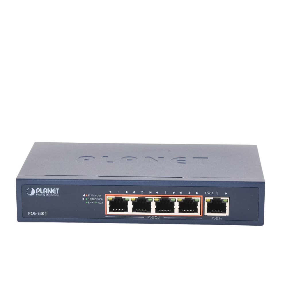 Extensor Ultra PoE de 65 Watts Con 4 Puertos Gigabit de Salida 802.3 af/at