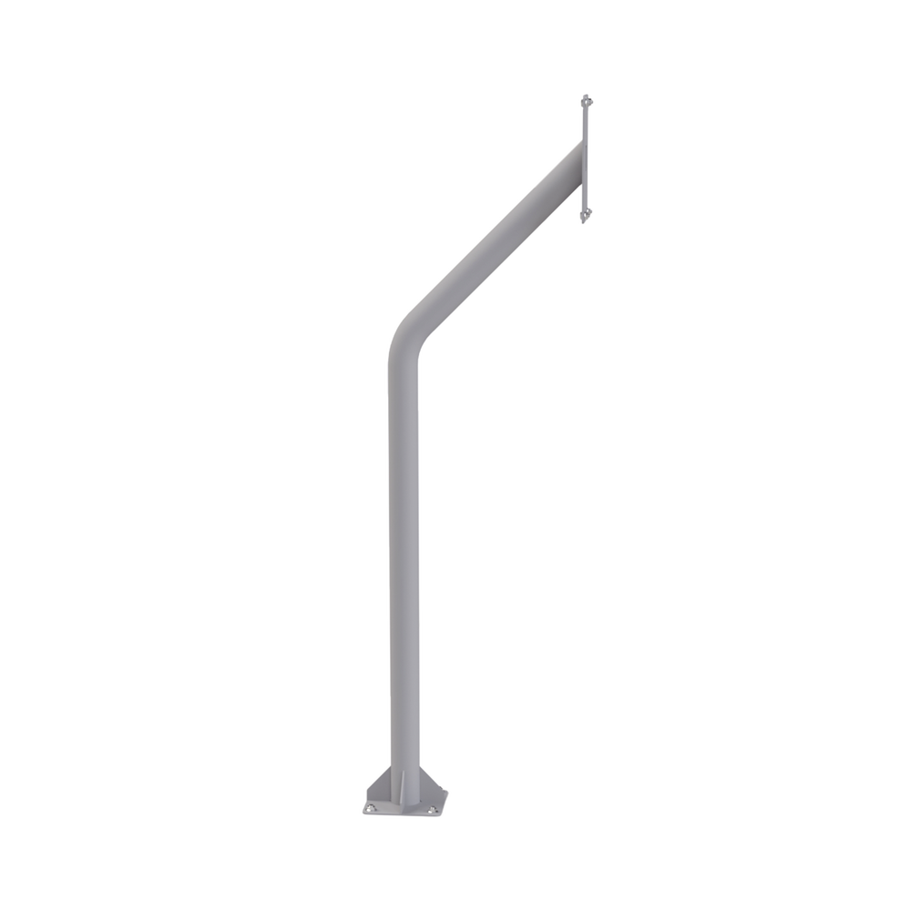 Base tipo tubular para instalación de cubierta BASEINT de videoporteros o interfones IP Fanvil y Grandstream, altura de 1.2 metros, pintura electrostática color gris.