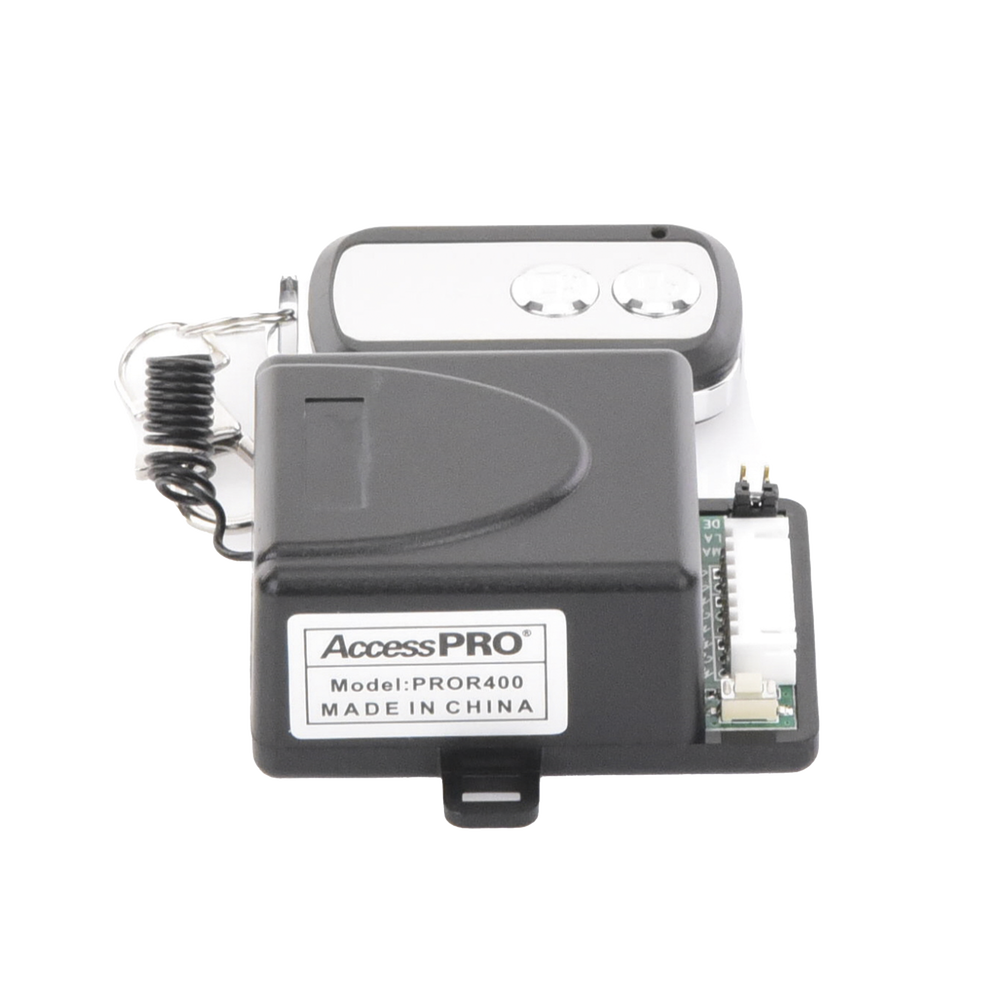 Receptor con 2 Relevadores y Control Remoto hasta 50 metros / Compatible con Barreras vehiculares, Operadores Abatibles, Operadores Corredizos, Electroimán, Cerradura Eléctrica, Cerradura de Perno, Contrachapa Eléctrica, Sirenas, etc.