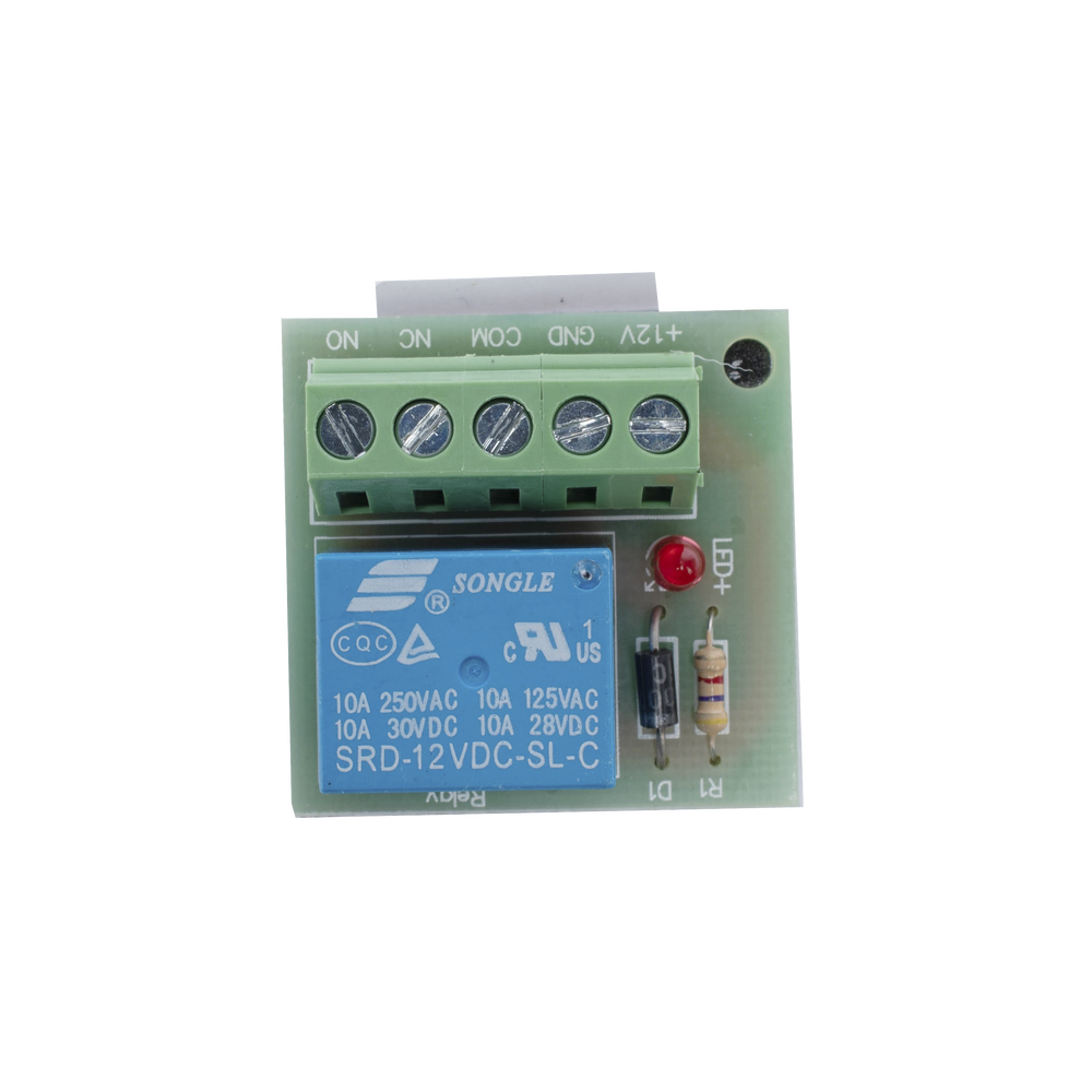 Módulo de Relevador / Salida COM, NC y NO / Compatible con Sistemas de Control de Acceso, Alarmas y aplicaciones de Automatización en General