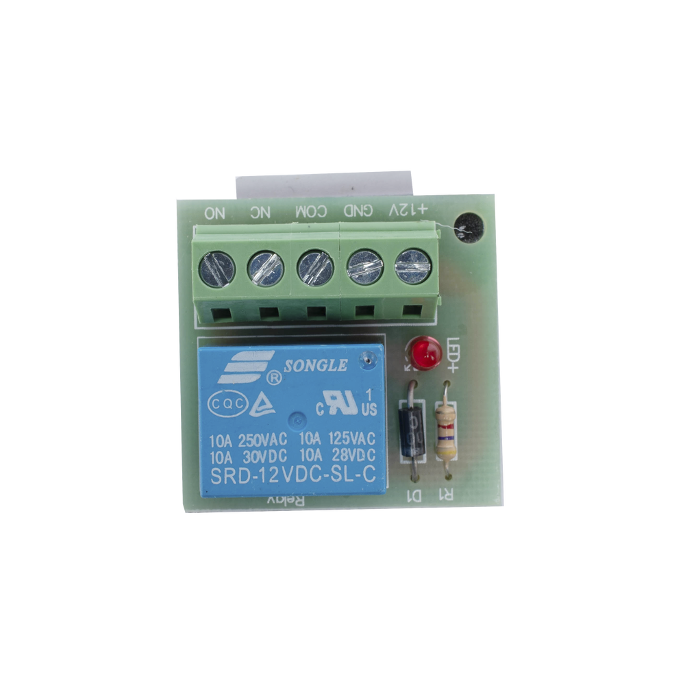 Módulo de Relevador / Salida COM, NC y NO / Compatible con Sistemas de Control de Acceso, Alarmas y aplicaciones de Automatización en General