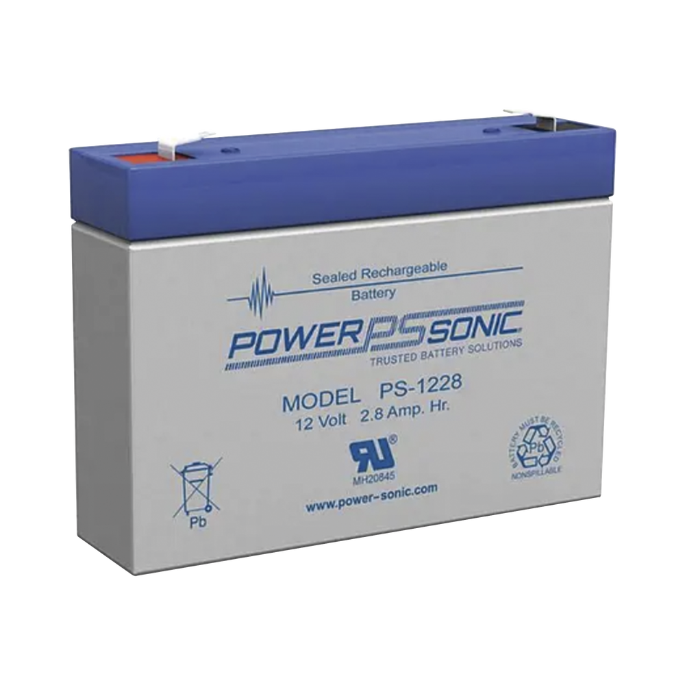 Batería Ácido de Plomo, Sellada, Recargable, 12V, 2.8AH, 5 Años Vida Útil, Terminales tipo F1, Reconocida UL