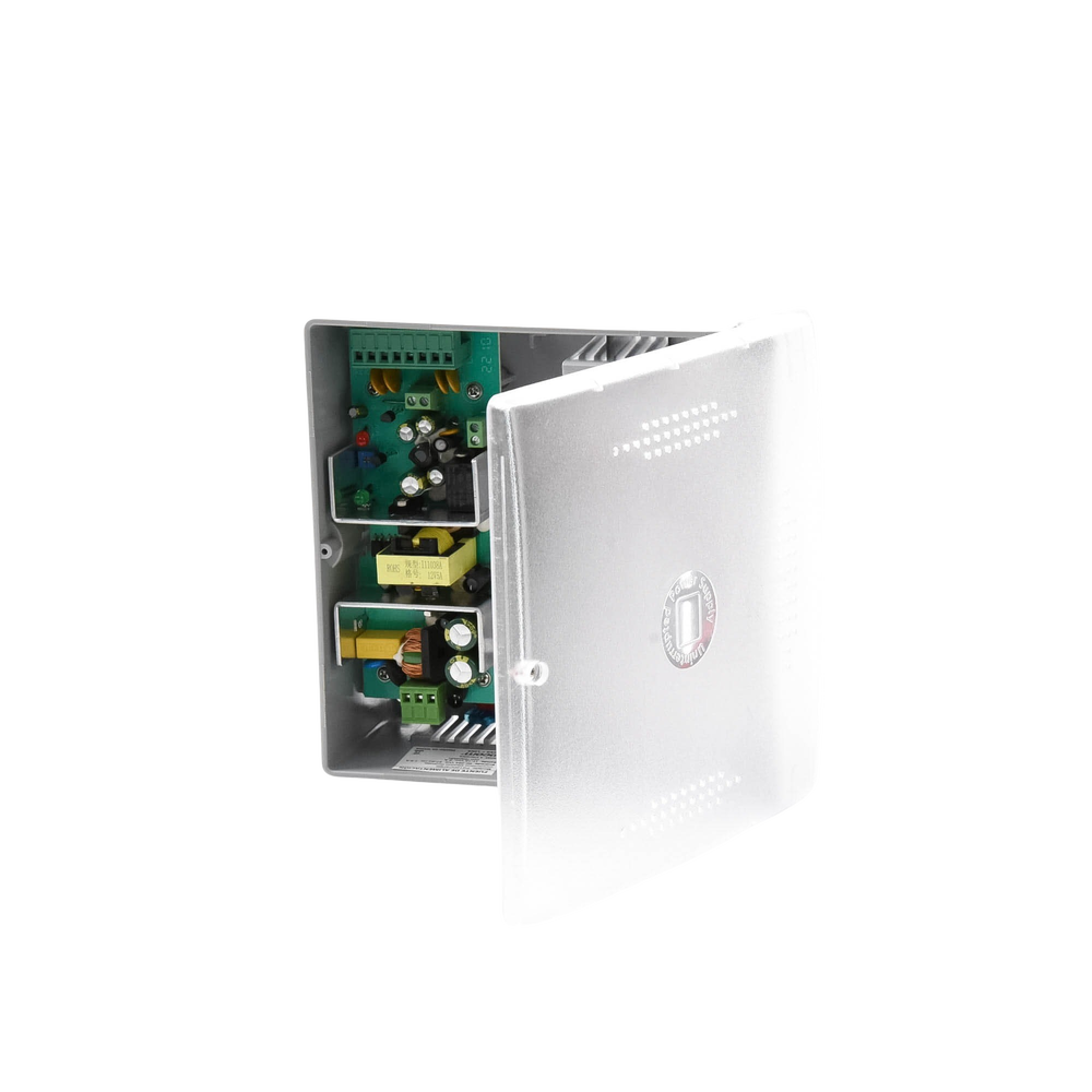 Fuente de Alimentación con Gabinete de 4 Salidas de 11 - 15 Vcd / 5 Amper / Batería de Respaldo / Voltaje de Entrada: 96 - 264 Vca / Soporta Proteccion contra Sobrecorriente de Salida, Proteccion contra Cortocircuito / Led Indicador
