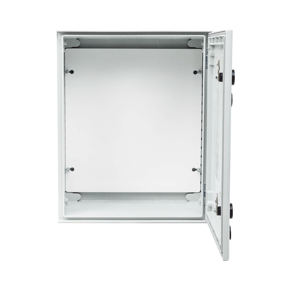 IP65 Polyester Enclosure for Outdoor Use (400 x 500 x 200 mm) with Internal Back Plate (Includes Key and Plate).