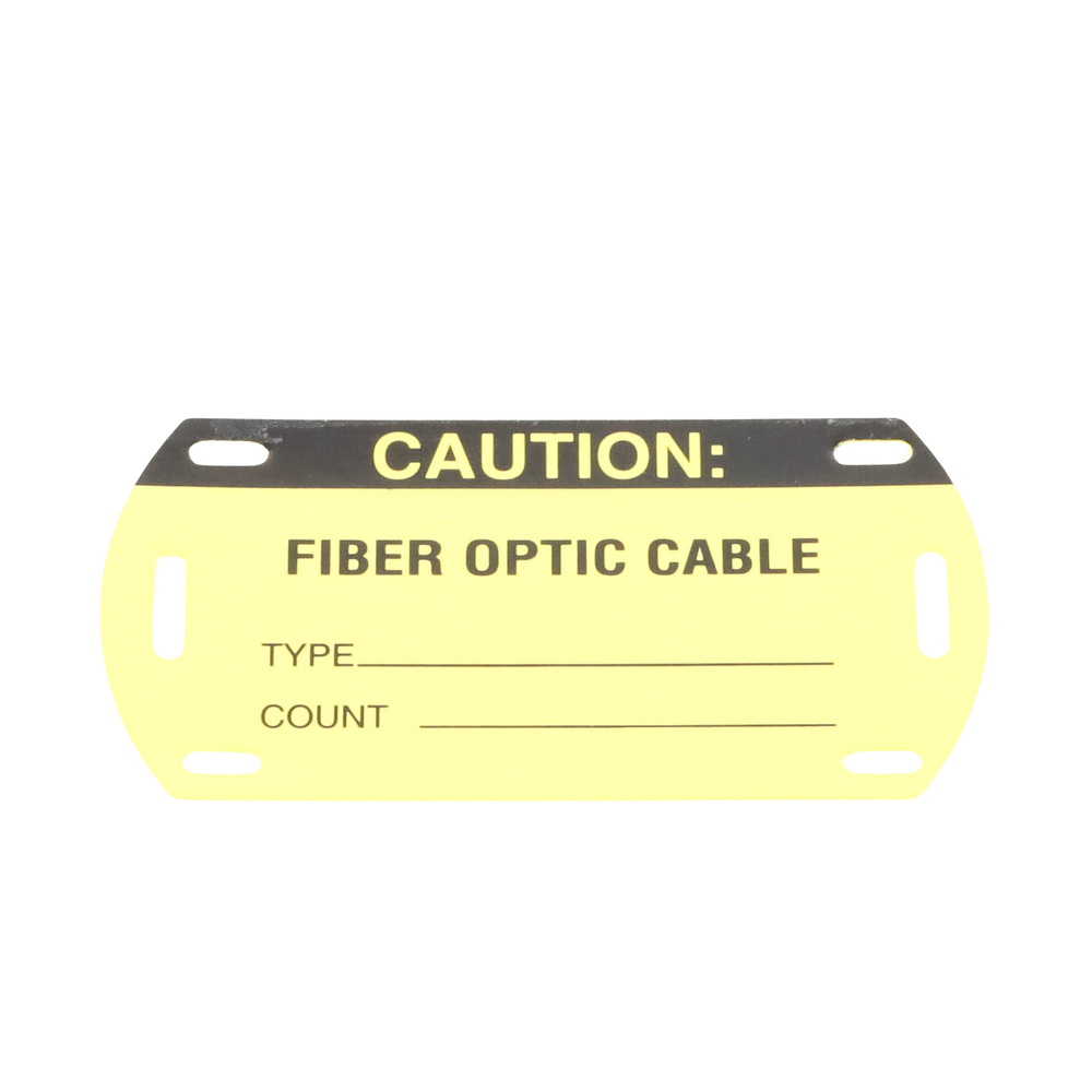 Kit de 5 Etiquetas Autolaminadas para Fibra Óptica, Para Uso Interior/Exterior, Dimensiones de 90.42 x 52.32 mm, Color Negro con Amarillo