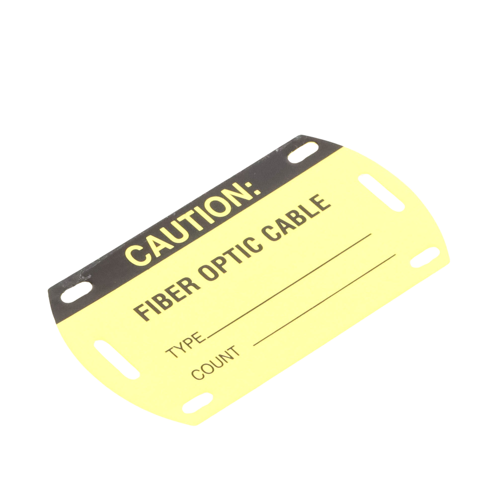 Kit de 5 Etiquetas Autolaminadas para Fibra Óptica, Para Uso Interior/Exterior, Dimensiones de 90.42 x 52.32 mm, Color Negro con Amarillo