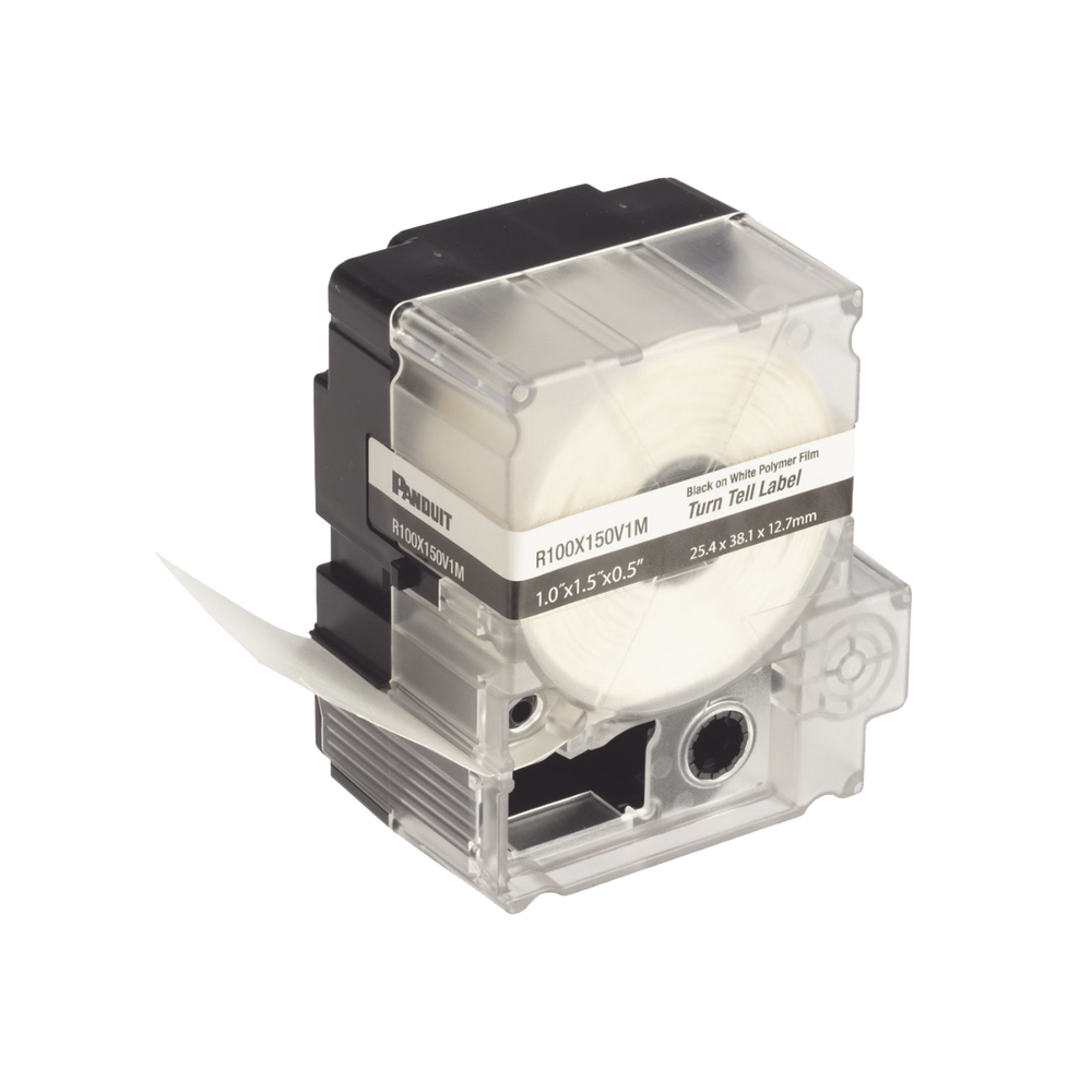 Casete de 100 Etiquetas Autolaminadas Turn-Tell, Con Rotación para Mejor Visibilidad, para Cables de Redes de Cobre o Fibra Óptica, de 5.5 a 7.1 mm de Diámetro