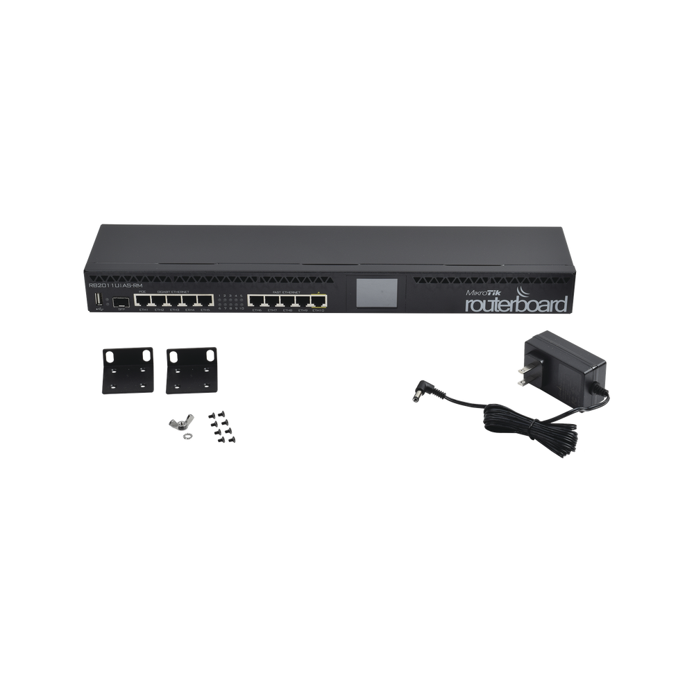Router Board, 1 Core CPU, 5 Gigabit Ports, 5 Fast Ports, 1 SFP Port, Level 5 License and Rack Mount