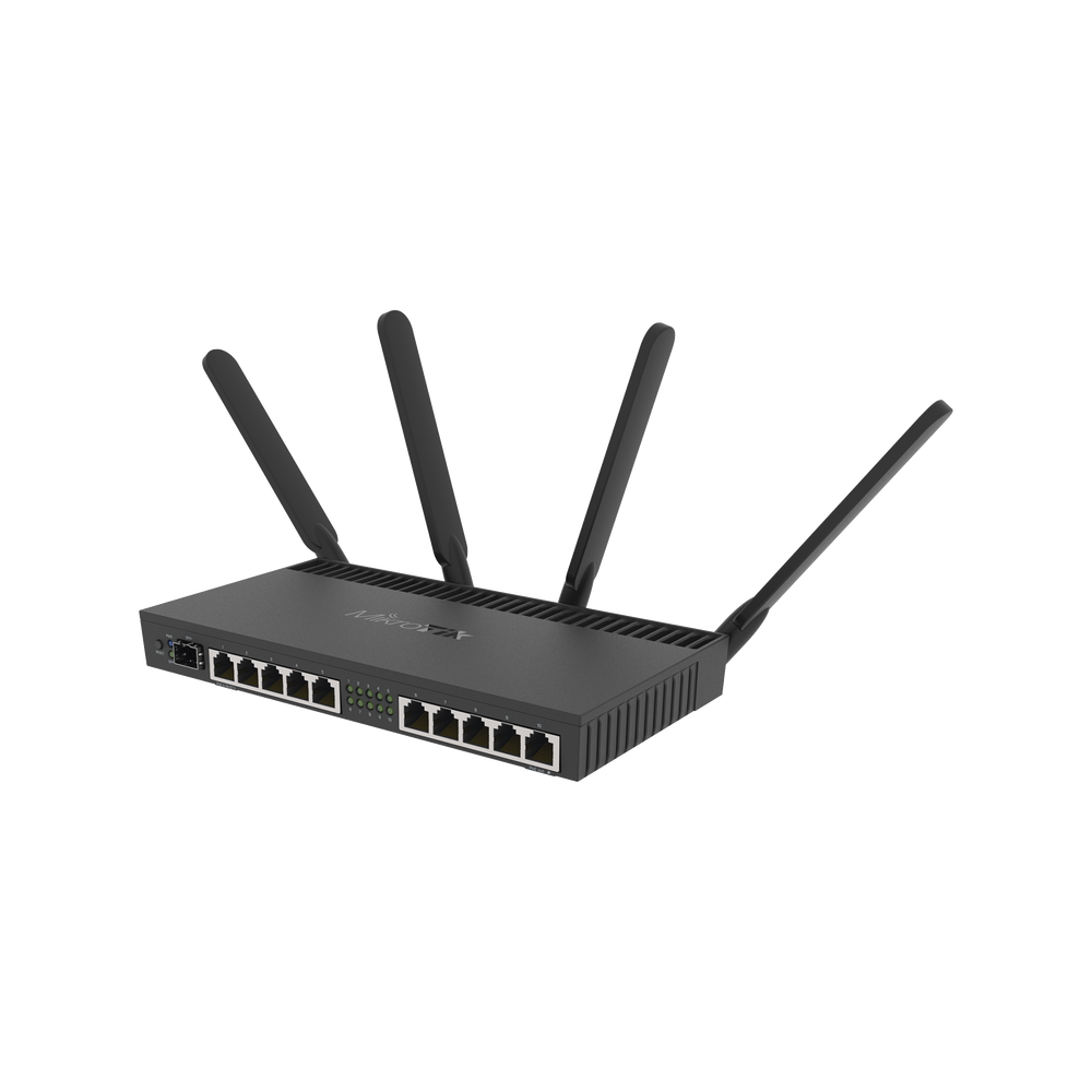 Router with 4x4 MU-MIMO Wi-Fi, up to 2 watts of power, 3 dBi antennas, 10 Gigabit ports, 1 SFP+ port