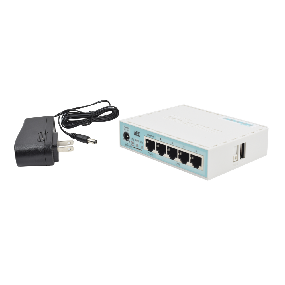 (hEX) RouterBoard, 5 Puertos Gigabit Ethernet, 1 Puerto USB y versión 3