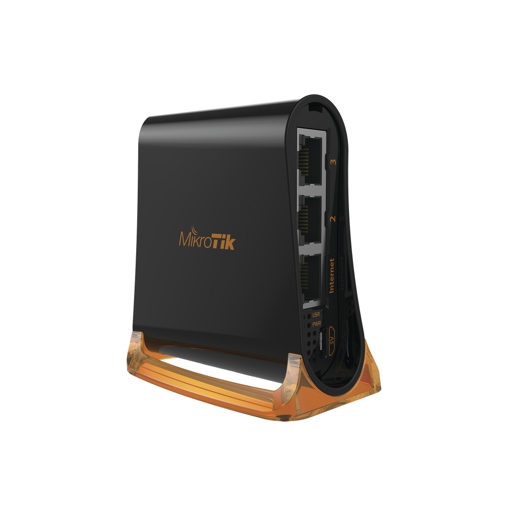 (hAP mini) Router 3 puertos 10/100 Mbps, Wi-Fi 2.4 GHz 802.11 b/g/n, Antena 360º 1.5 dBi, hasta 158 mW de potencia
