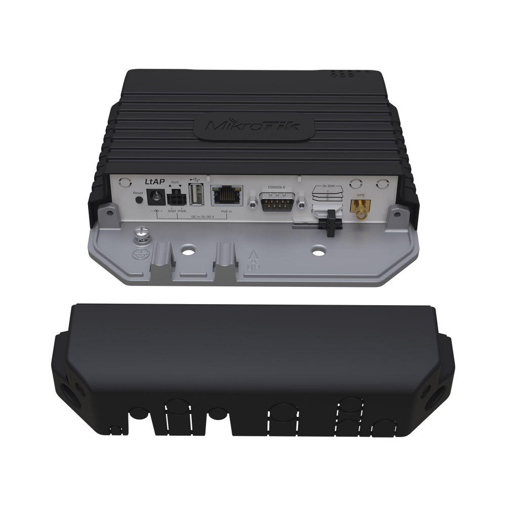 (LtAP) - A heavy-duty 2.4GHz access point with two miniPCI slots, three SIM slots and GNSS support (GPS, GLONASS, BeiDou, Galileo)