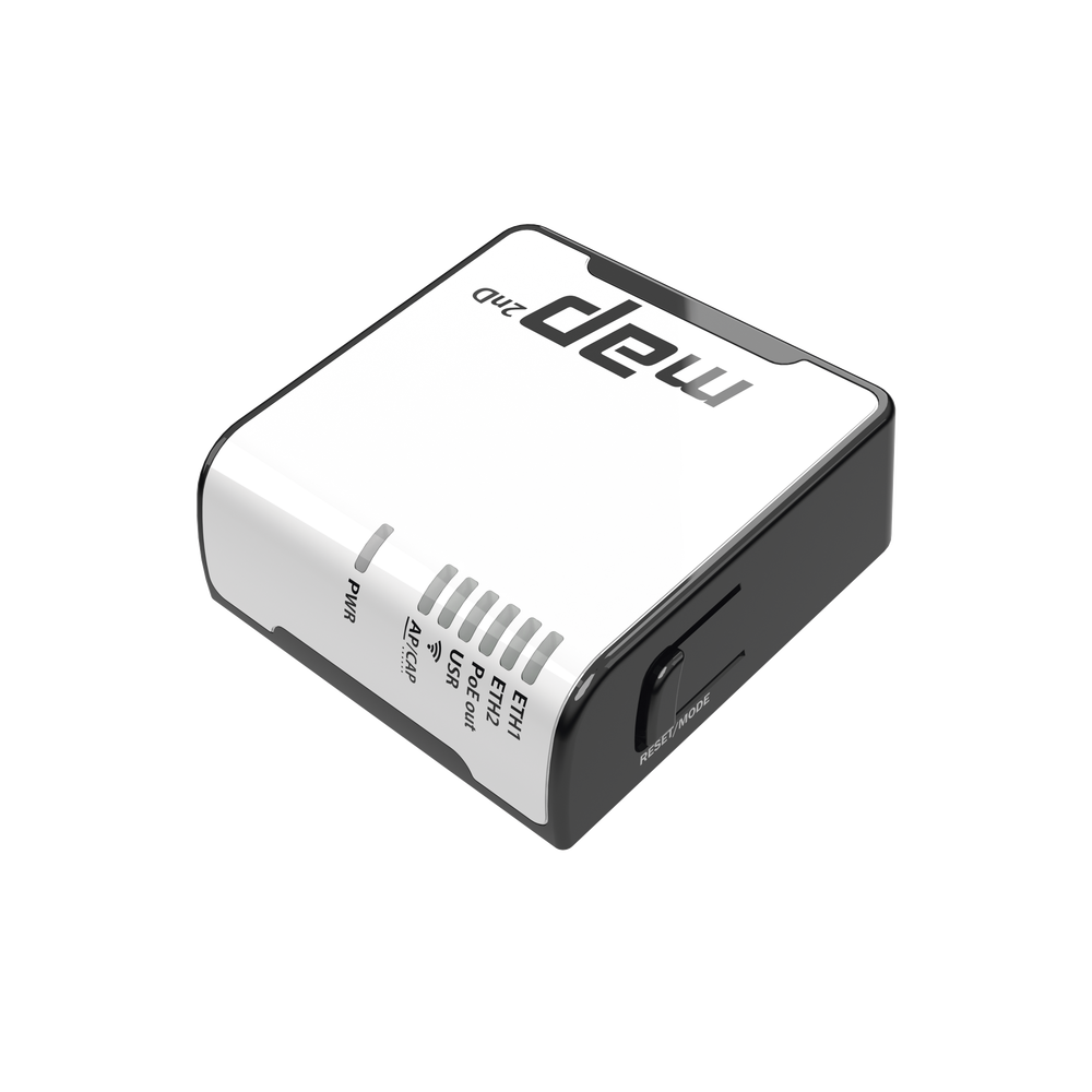(mAP) 2 Fast Ethernet Ports, 1 MicroUSB Port, WiFi 2.4 GHz 802.11 b/g/n