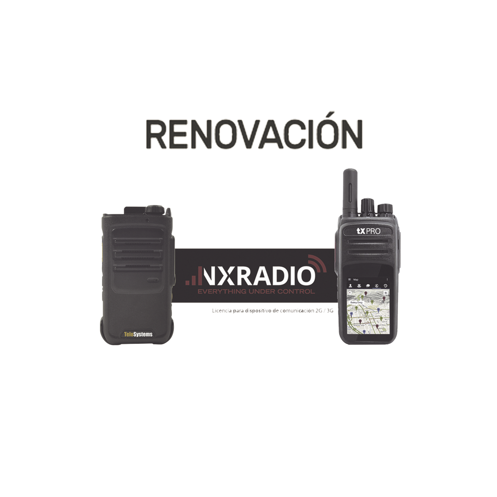 Renovacion de Licencia Anual NXRadio para Terminales TE390, TXR59A4G y TXR50A4G