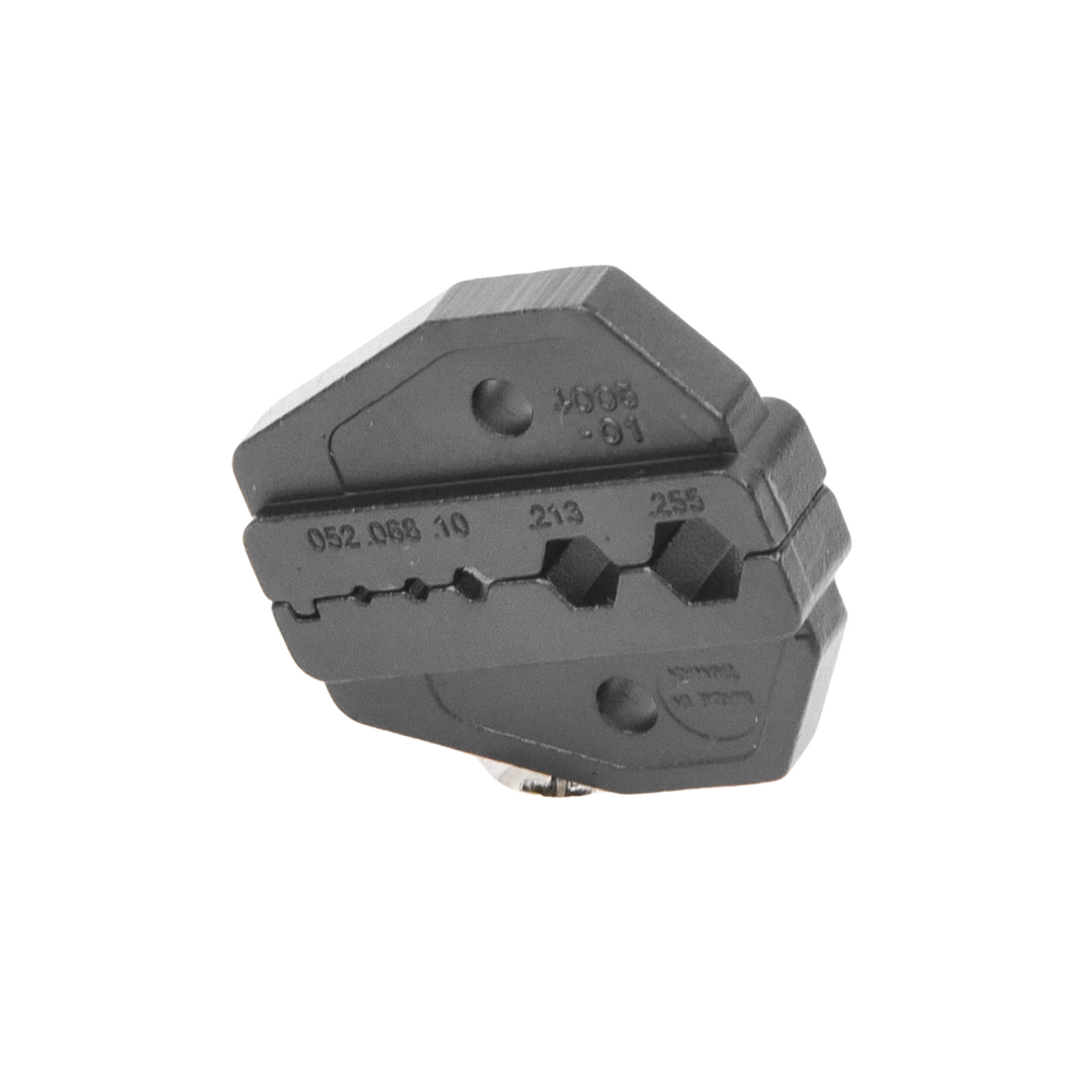 Crimping Clamp for Ring Connectors in RG-58/U, RG-59/U, RG-142/U, RG-8/X in sizes 0.052", 0.068", 0.100", 0.213" and 0.255".