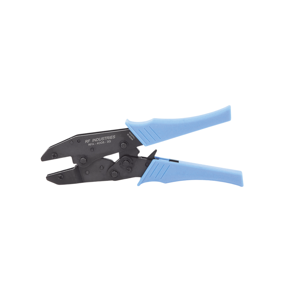 Individual pliers for crimping ring connectors. Requires a set of jaws according to the cable diameter and connector type.