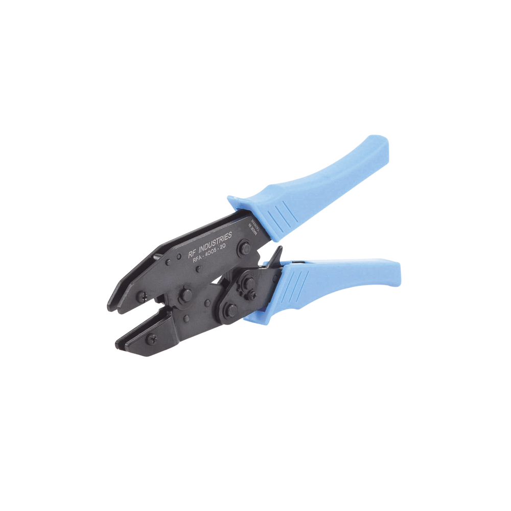 Individual pliers for crimping ring connectors. Requires a set of jaws according to the cable diameter and connector type.