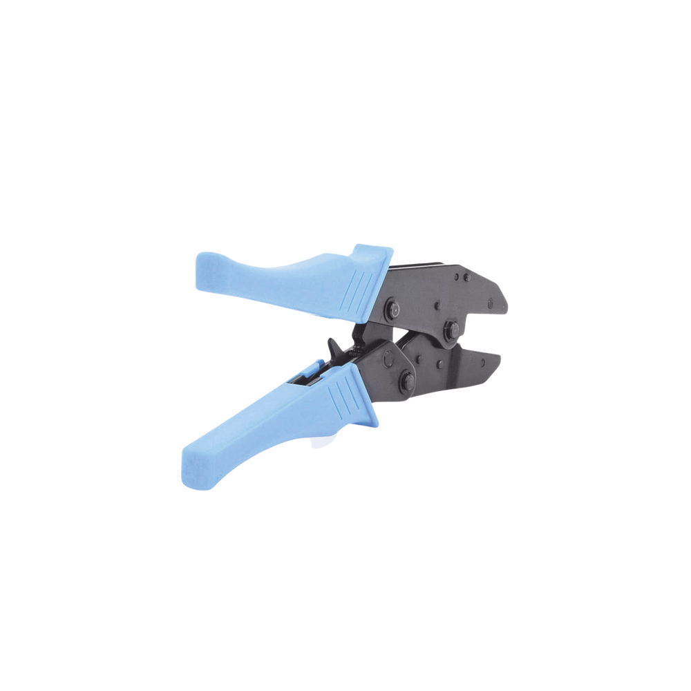 Individual pliers for crimping ring connectors. Requires a set of jaws according to the cable diameter and connector type.