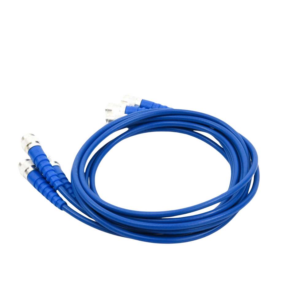 Set of 3 48" Double Shielded Cables with UNIDAPT Adapters at the Ends.