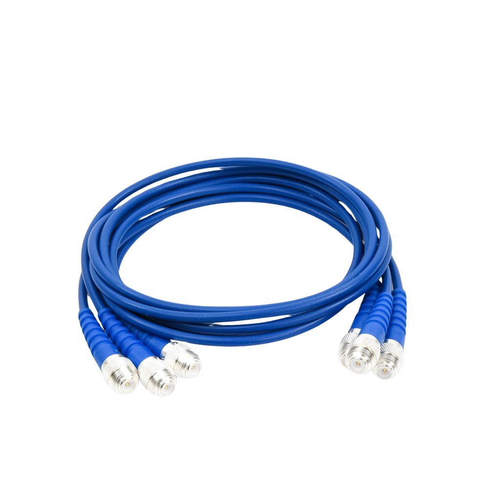 Set of 3 48" Double Shielded Cables with UNIDAPT Adapters at the Ends.