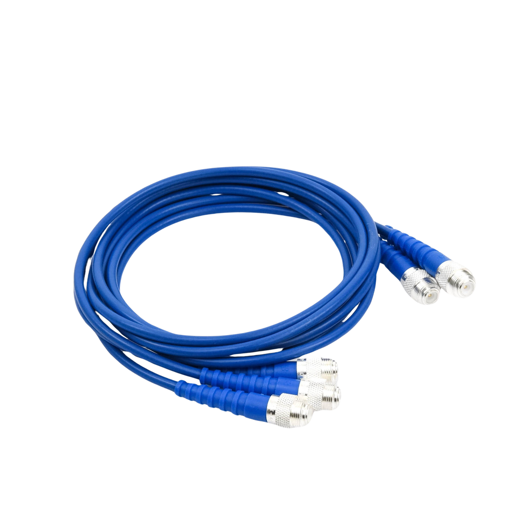 Set of 3 48" Double Shielded Cables with UNIDAPT Adapters at the Ends.