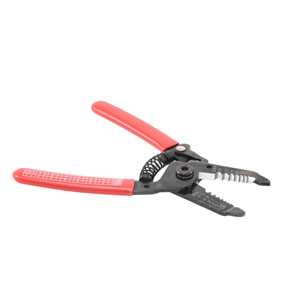 Wire Stripping and Cutting Pliers for wire gauges 10 to 22, comes in 6 inches (15.3 cm) long.