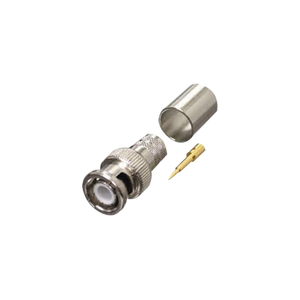Conector BNC Macho de Anillo Plegable para RG-8/U, LMR-400, 9913, CNT-400, Níquel/ Oro/ Teflón.