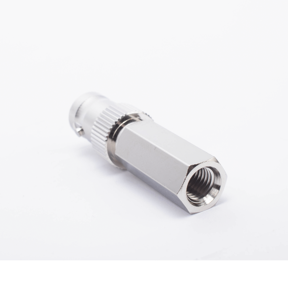 BNC Female Connector in 75 Ohm, Screw-on Type for RG-59/U Coaxial Cable, Nickel/Silver/Delrin.