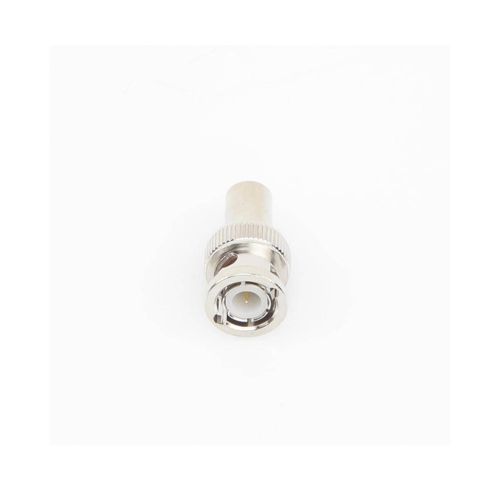 75 Ohm Coaxial Terminal Load for CCTV, 1/2 Watt, on BNC Male Connector, Nickel/Gold/Teflon.