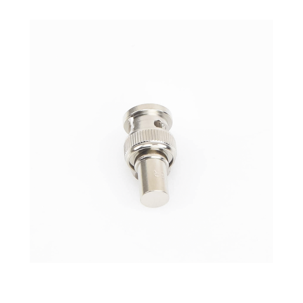 75 Ohm Coaxial Terminal Load for CCTV, 1/2 Watt, on BNC Male Connector, Nickel/Gold/Teflon.