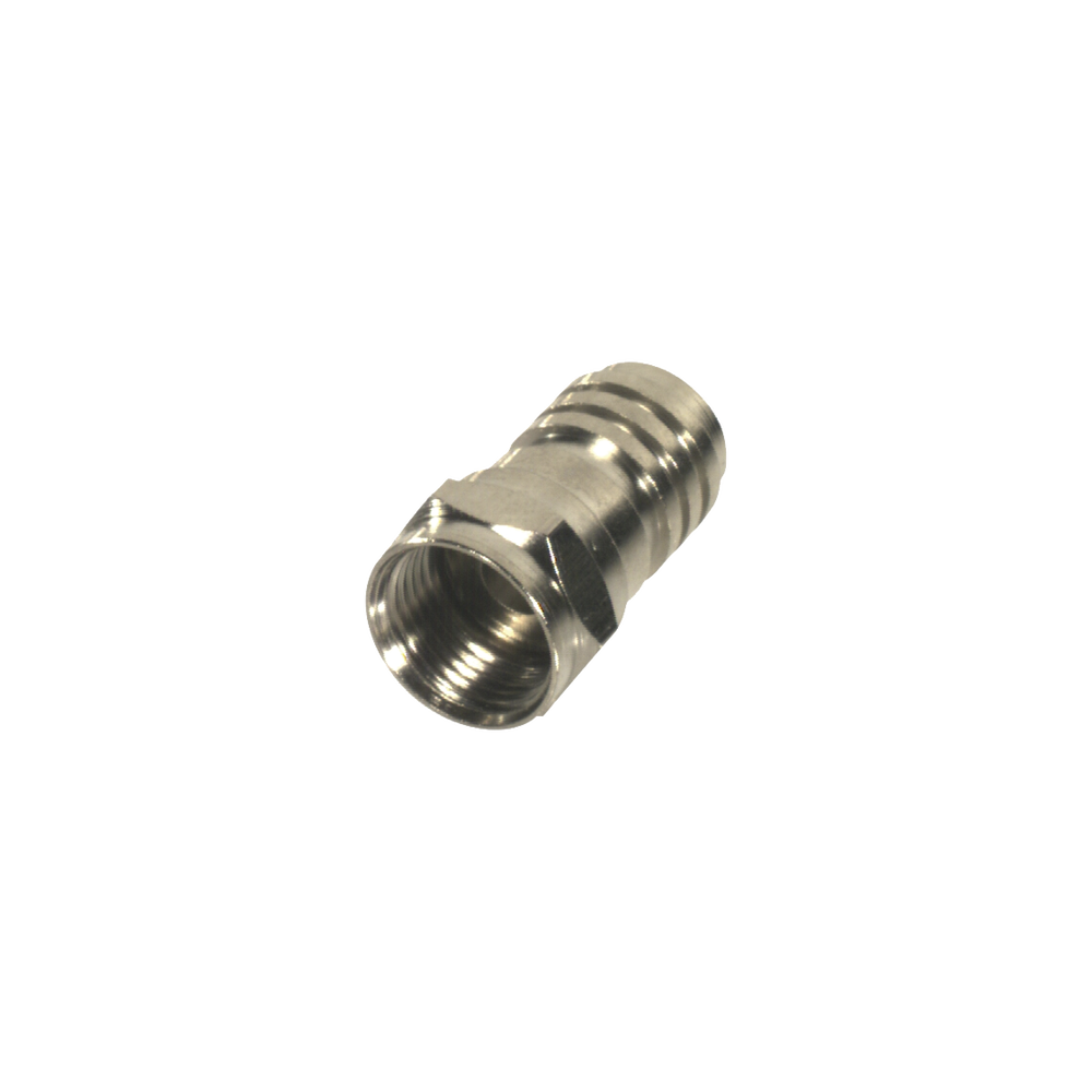 Conector F Macho Plegable para Cable Coaxial RG-59/U, Niquel / Niquel /Polietileno.