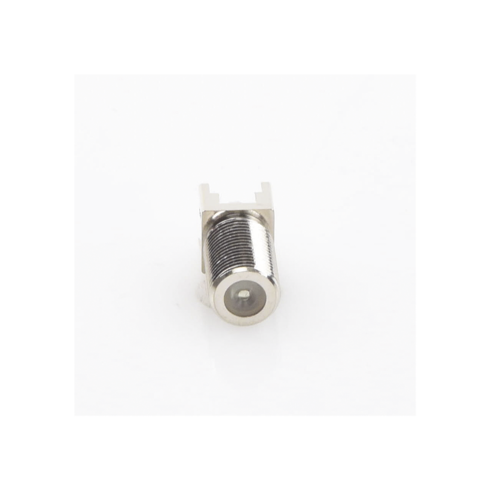 F Female Connector for Vertical PCB Mount, Nickel/Tin/Polyethylene.