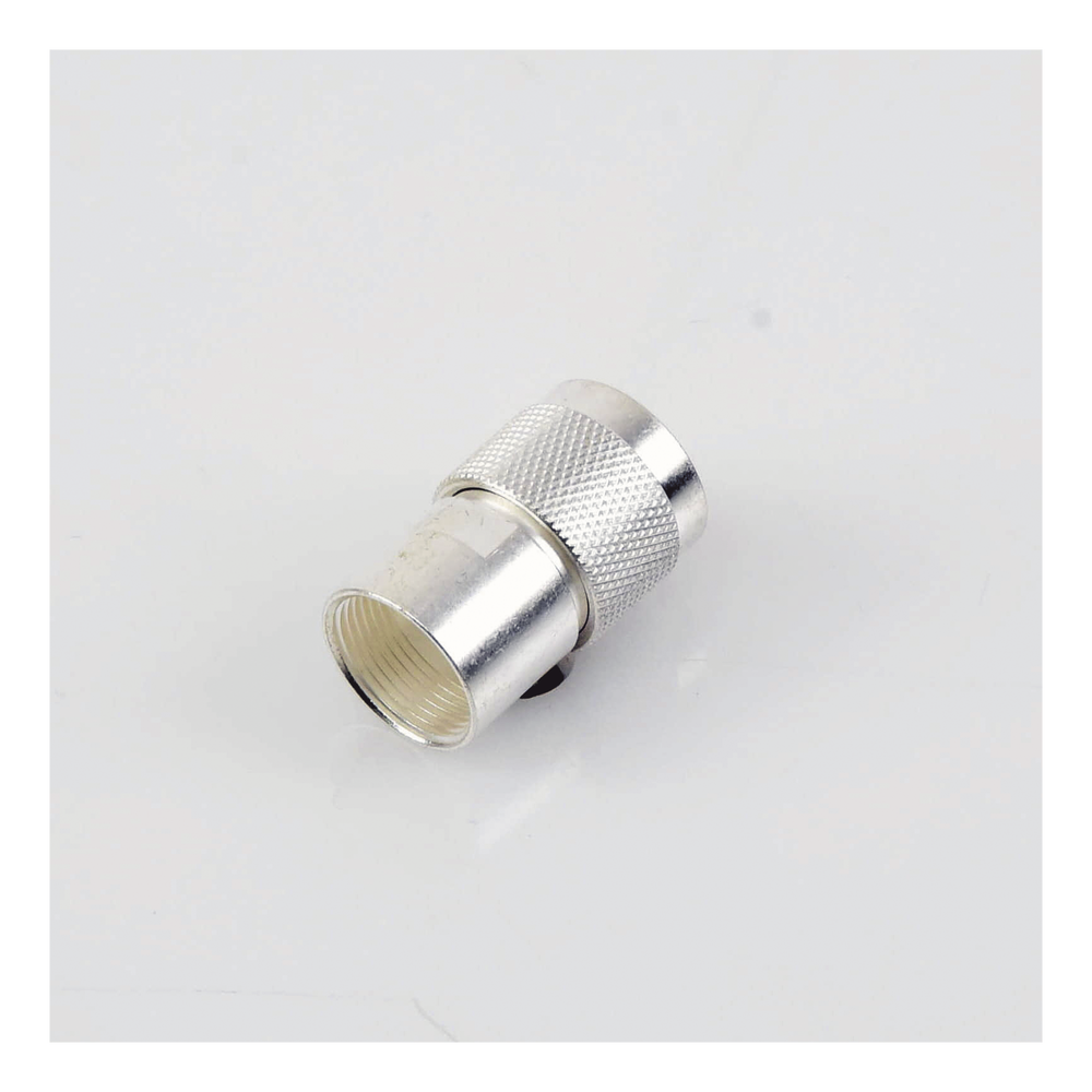 N Male Connector for Cables with AWG-11 or 13 Center Conductor, Type RG-8/U (BELDEN 8237), RG-213/U (8267), RG-214 (8268).