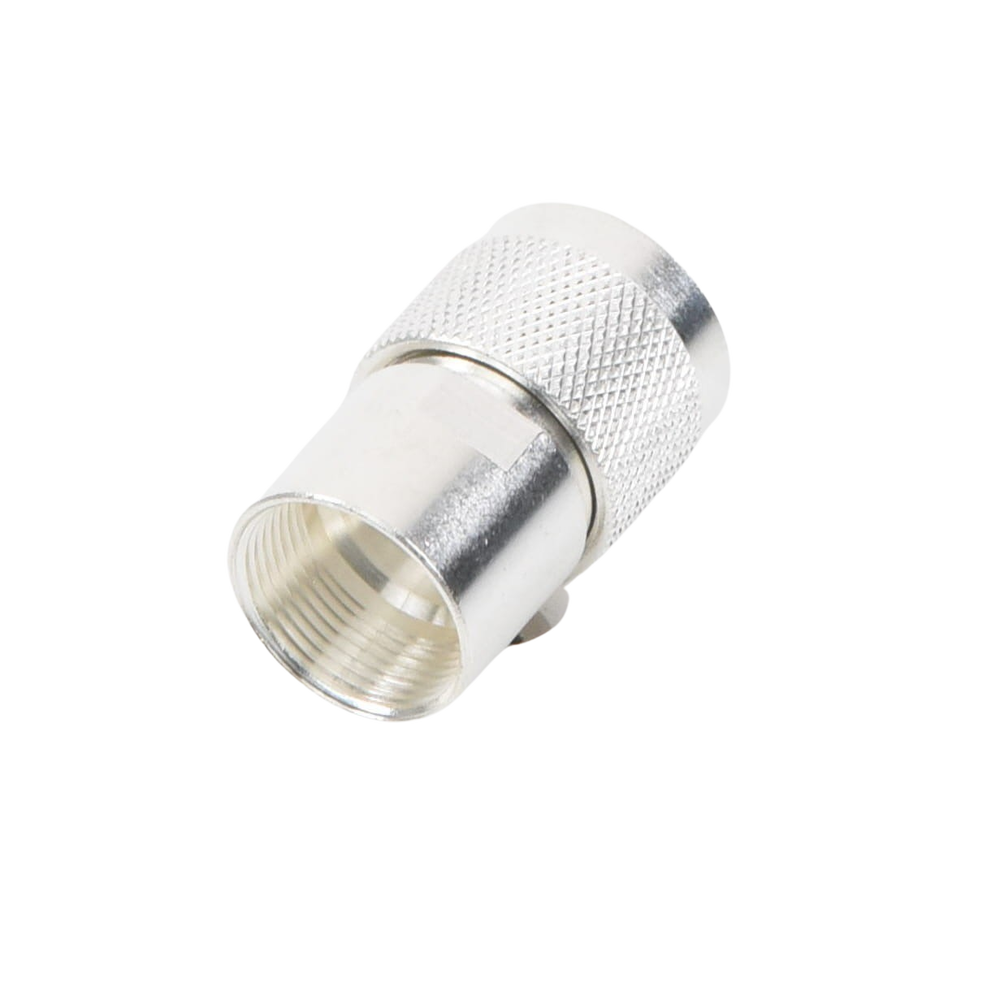 N Male Threaded Connector for Cables 9913, RFLASH-1113, 7810A, RG8/U-SYS, CNT-400, 8214, Silver/Gold/Teflon.
