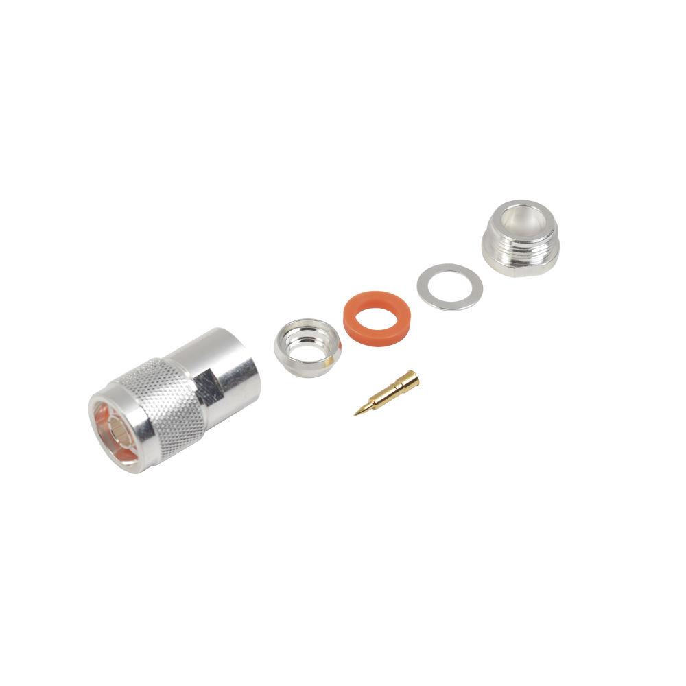 Conector N Macho de Rosca para Cables 9913, RFLASH-1113, 7810A, RG8/U-SYS, CNT-400, 8214, Plata/Oro/Teflón.