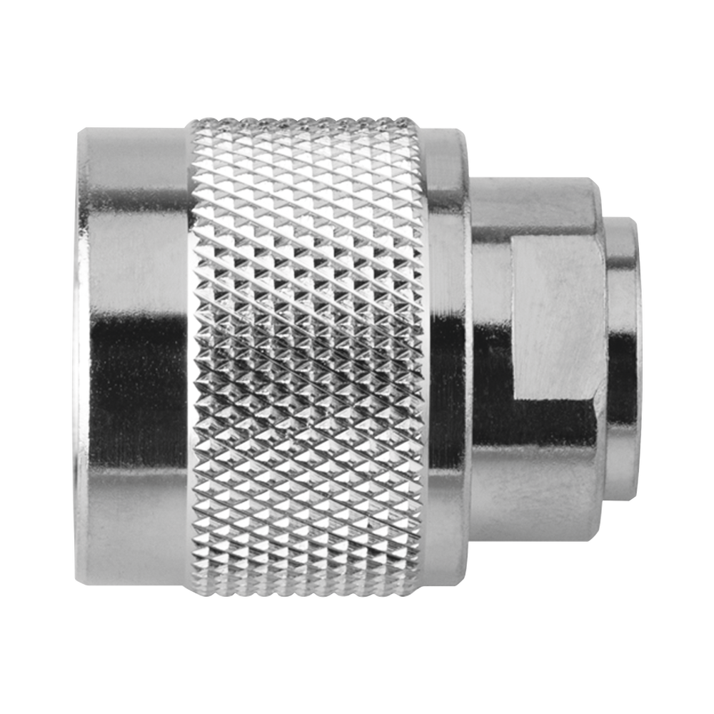 N Male Connector, Direct Solderable on 0.085" Semi-Rigid Cable, SR1 Group Cables, Nickel/Gold/Teflon.