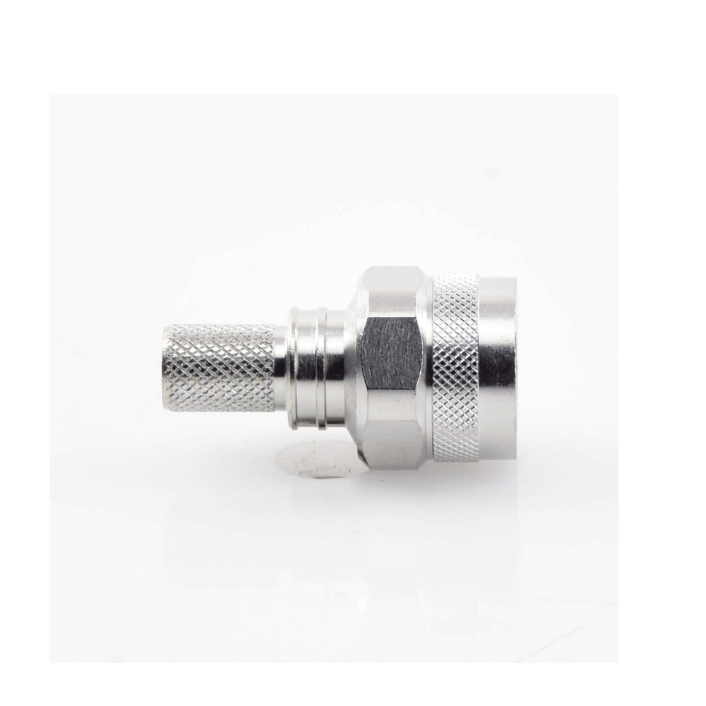 N Male Connector with Captive Pin, Fold-down Ring, for 9913, LMR-400, CNT-400, RG8/U-SYS, RFLASH-1113, 8214, 7810A cables.